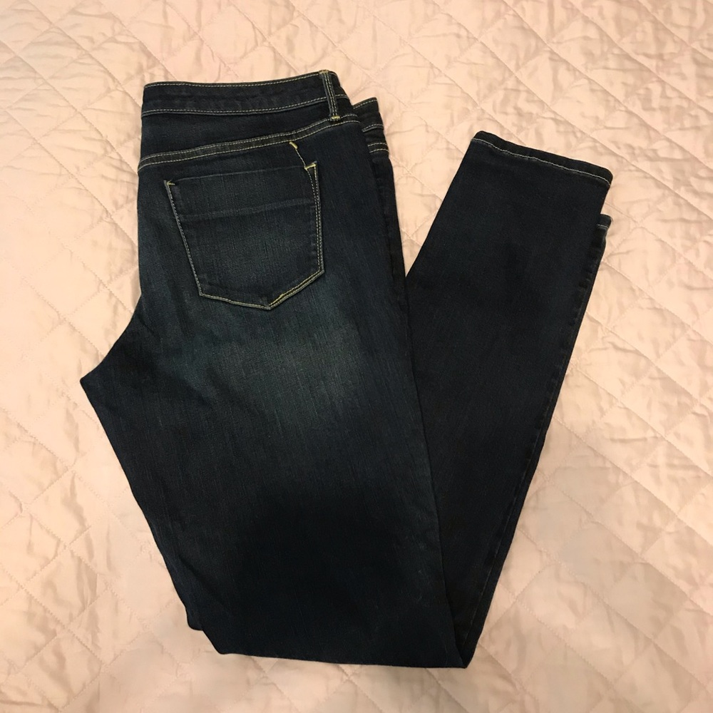 Mossimo mid rise jegging dark denim jeans 14 Long